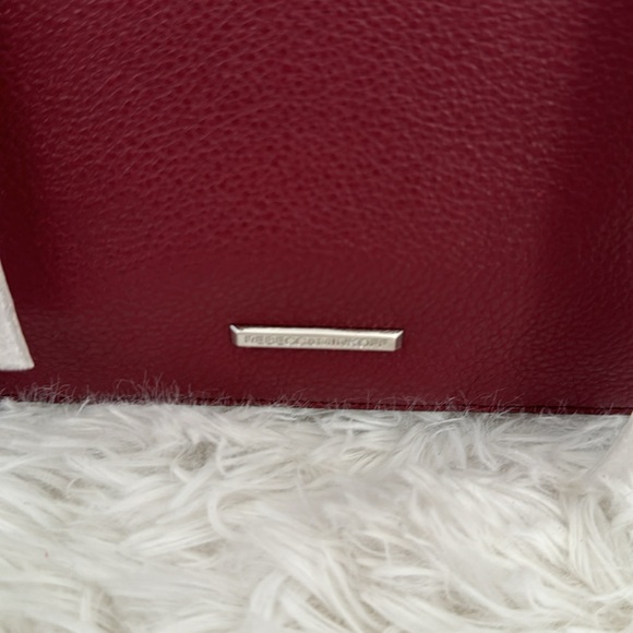 Rebecca Minkoff cranberry leather handbag with long leather strap. NWT - Picture 3 of 7